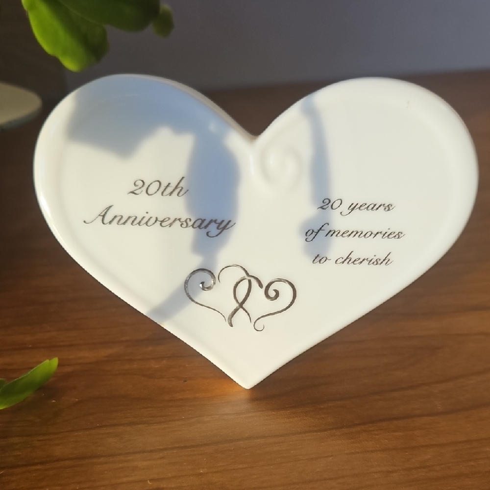 Russ White Heart-Shaped 20th Anniversary Plaque